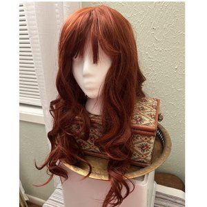 WIG SALE! In time for Halloween! Extra long wavy bright red w bangs, unworn
